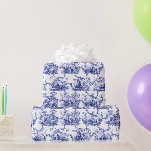 Chinoiserie China Blue Geschenkpapier (Partygeschenke)
