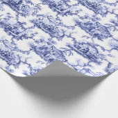 Chinoiserie China Blue Geschenkpapier (Ecke)