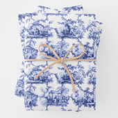 Chinoiserie China Blue Geschenkpapier Set (Beispiel)