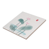 Chinoiserie Chinesische Tintenpatronen Lotus Flora Fliese (Seite)