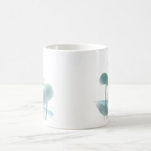 Chinoiserie Chinesische Tintenpatronen Lotus Flora Kaffeetasse (Mittel)