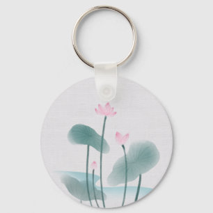 Chinoiserie Chinesische Tintenpatronen Lotus Flora Schlüsselanhänger