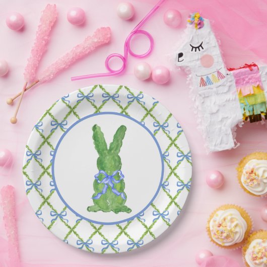 Chinoiserie Chinoiserie Bunny Topiary Paper Pl Pappteller (Party)