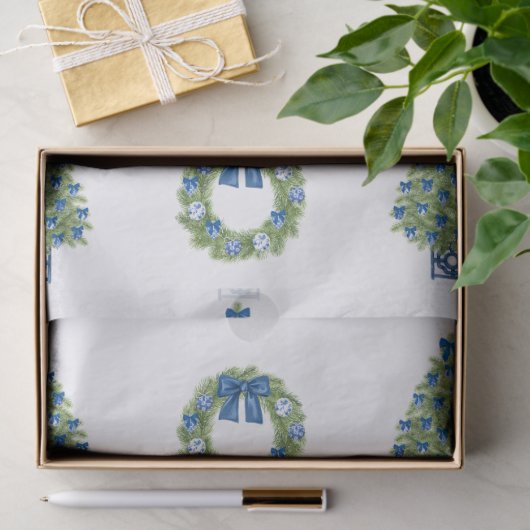 Chinoiserie Christmas Blau und Weiß Seidenpapier (Geschenk)