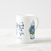 Chinoiserie Christmas Ginger Jar mit Bow Porzellantasse (Vorderseite Rechts)