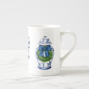 Chinoiserie Christmas Ginger Jar mit Bow Porzellantasse