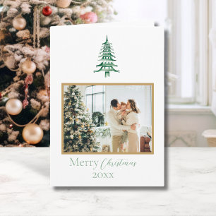 Chinoiserie Christmas Green Pagoda 1 Foto Karte