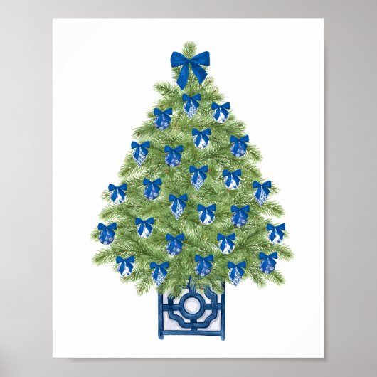 Chinoiserie Christmas Tree Art Print Poster (Vorne)