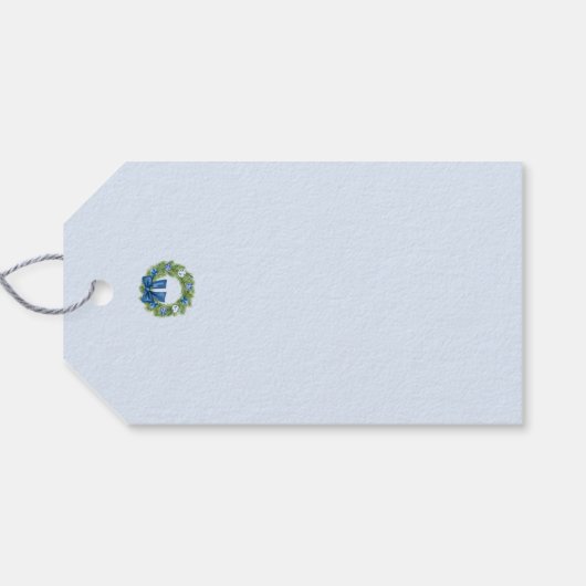 Chinoiserie Christmas Wreath Geschenkanhänger (Rückseite Horizontal)