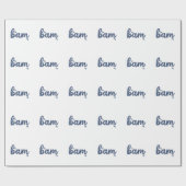 Chinoiserie Classic Bam Mahjong Tile Design Blue Geschenkpapier (Flach)