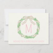 Chinoiserie Coquette Weihnachtskranz Mitteilungskarte (Vorderseite)