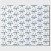 Chinoiserie Crane und Monstera Geschenkpapier (Flach)