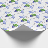 Chinoiserie Crane und Monstera Geschenkpapier (Ecke)