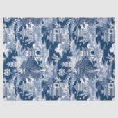 Chinoiserie Dark Blue und White Decoupage Seidenpapier (Vorderseite)