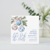 Chinoiserie Deck Weihnachts-Brautparty in den Hall Einladung (Stehend Vorderseite)