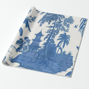 Chinoiserie Dekoupage (Blau und Weiß) Geschenkpapier