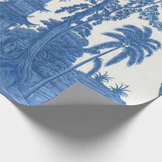 Chinoiserie Dekoupage (Blau und Weiß) Geschenkpapier (Ecke)