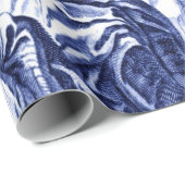 Chinoiserie Dekoupage (Blau und Weiß) Geschenkpapier (Rolleneckpunkt)