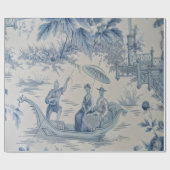 Chinoiserie Dekoupage (Blau und Weiß) Geschenkpapier (Flach)