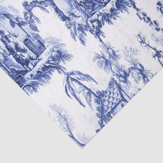 Chinoiserie Dekoupage (Blau und Weiß) Seidenpapier (Ausschnitt)