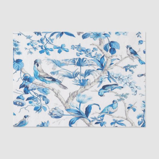 Chinoiserie Dekoupage (Blau und Weiß) Seidenpapier (Vorderseite)