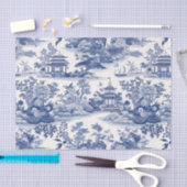 Chinoiserie Dekoupage of Asian Landscape Seidenpapier (Handwerk)