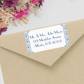 Chinoiserie Delft Blaues Muster ・ kundenspezifisch Adressaufkleber