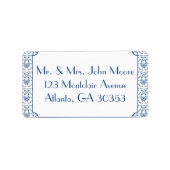 Chinoiserie Delft Blaues Muster ・ kundenspezifisch Adressaufkleber (Vorne)