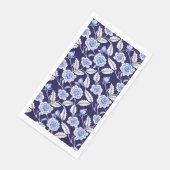 Chinoiserie Delft Blue Floral Porzellan Muster Serviette (Ecke)