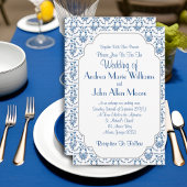 Chinoiserie Delft Blue Muster ・ Custom Wedding Einladung