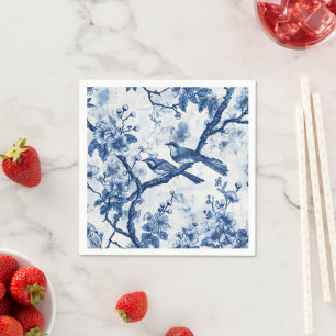 Chinoiserie Delight: Vögel unter den Blätter Napki Serviette