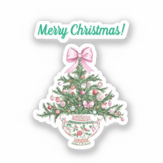Chinoiserie Design Christmas Sticker (Vorderseite)
