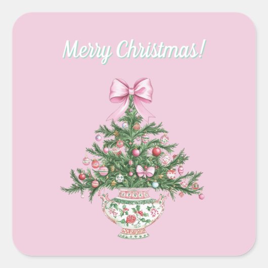 Chinoiserie Design Christmas Sticker (Vorderseite)