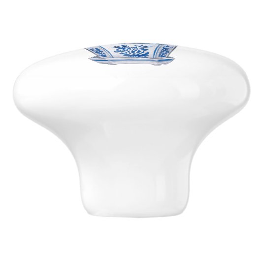 Chinoiserie Doppeltopiary Tree Keramikknauf (Seitenansicht)