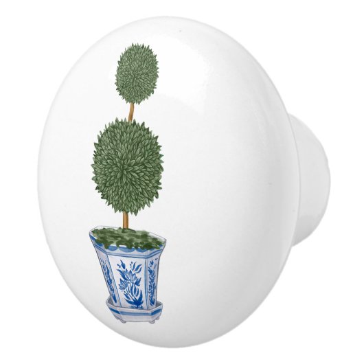 Chinoiserie Doppeltopiary Tree Keramikknauf (Rechts)