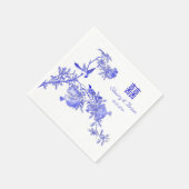 Chinoiserie Double Happiness Chinesische Hochzeit Serviette (Ecke)