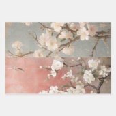 Chinoiserie Dusty Pink Cherry Blossom Hintergrund Geschenkpapier Set (Vorderseite 3)