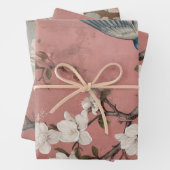 Chinoiserie Dusty Pink Cherry Blossom Hintergrund Geschenkpapier Set (Beispiel)