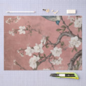 Chinoiserie Dusty Pink Cherry Blossom Hintergrund Seidenpapier (Handwerk)
