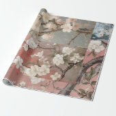 Chinoiserie Dusty Pinks & Blues Collage Geschenkpapier (Ungerollt)