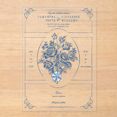 Chinoiserie Elegante Viktorianische Hochzeit Acryleinladungen (Vorderseite)