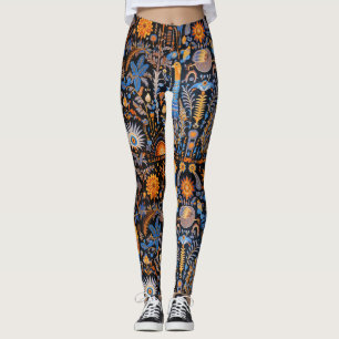 Chinoiserie Exotische Vögel Botanisches Muster (10 Leggings
