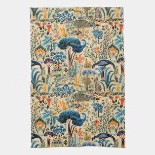 Chinoiserie Exotische Vögel Botanisches Muster (6) Geschirrtuch