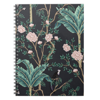 Chinoiserie Exotische Vögel: Vintage-Bananenbaum-W Notizblock