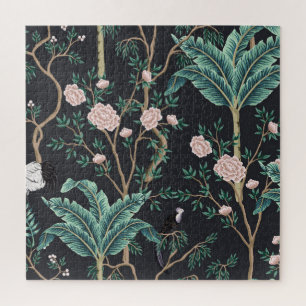 Chinoiserie Exotische Vögel: Vintage-Bananenbaum-W Puzzle