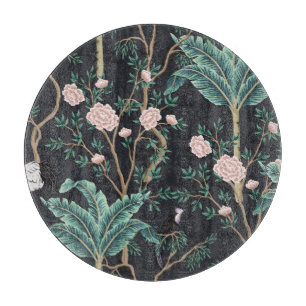 Chinoiserie exotische Vögel: Vintage-Bananenbaum-W Schneidebrett