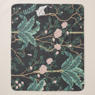 Chinoiserie exotische Vögel: Vintage-Bananenbaum-W Sherpadecke