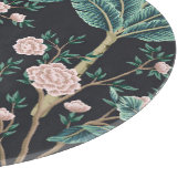 Chinoiserie Exotische Vögel: Vintage Bananenbaumau Schneidebrett (Ecke)