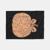 Chinoiserie Fall Pumpkin Floral Halloween Funny Th Fleecedecke (Vorderseite (Horizontal))