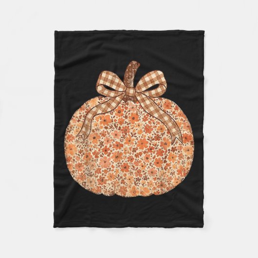 Chinoiserie Fall Pumpkin Floral Halloween Funny Th Fleecedecke (Vorderseite)